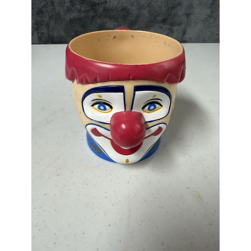 VTG Ringling Bros and Barnum Bailey Plastic Souvenir Mug Cup BOZO Circus Clown